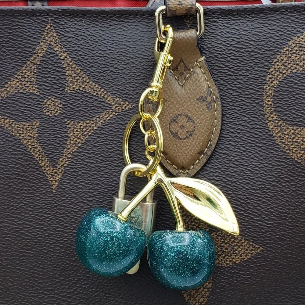 Authentic Louis Vuitton Lock & Key with Unbranded Apple Charm, Keychain